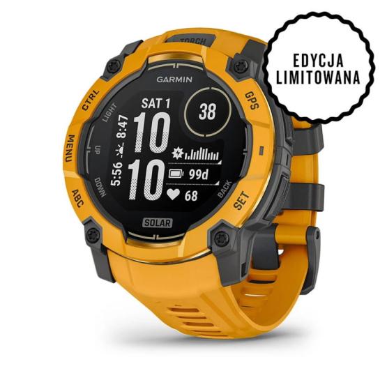 Garmin Instinct 3 50mm Solar Ciemno żółty Sunburst [010-02935-02] (1)
