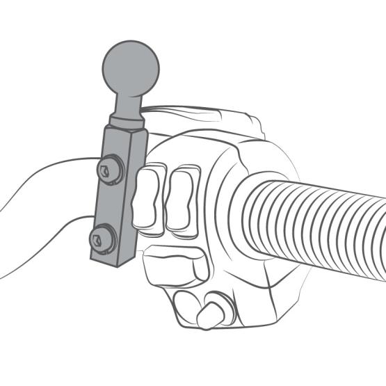 RAM Mounts RAM-B-309-7U uchwyt montowany do ramy kierownicy lub do podstawy hamulca / sprzęgła w motocyklu z 1-calową głowicą obrotową (2)