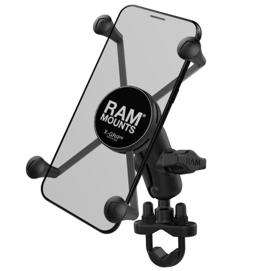RAM Mounts RAM-B-149Z-A-UN10U uniwersalny uchwyt X-Grip do dużych smartfonów z głowicą obrotową montowany do ramy kierownicy (1)