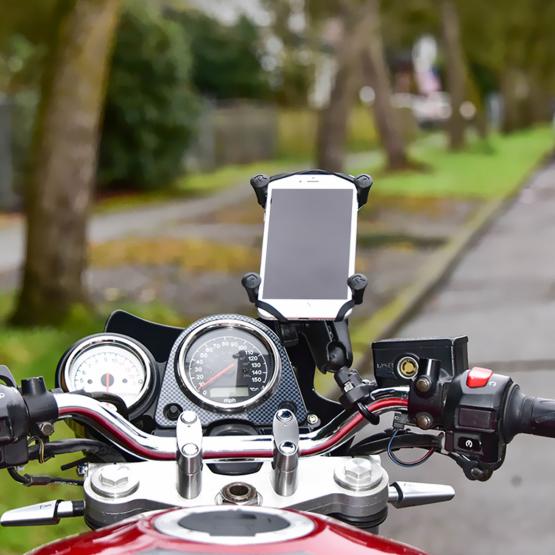 RAM Mounts RAM-B-149Z-A-UN10U uniwersalny uchwyt X-Grip do dużych smartfonów z głowicą obrotową montowany do ramy kierownicy (3)