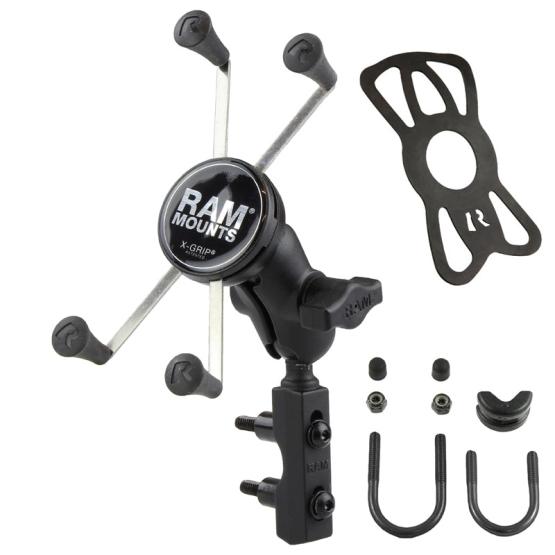 RAM Mounts RAM-B-174-A-UN10U uchwyt smartfona X-Grip montowany do ramy kierownicy lub do podstawy hamulca / sprzęgła w motocyklu (2)
