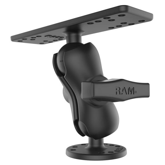 RAM Mounts RAM-111U-B uchwyt do echosond oraz chartplotter’ów GPS Garmin, Humminbird, Lowrance & Raymarine do płaskiej powierzchni z 1.5 calową głowicą (1)