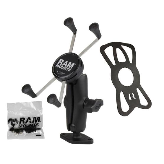 RAM Mounts RAM-B-102-UN10U uniwersalny uchwyt X-Grip IV do dużych smartfonów z głowicą obrotową montowany do płaskiej powierzchni (2)