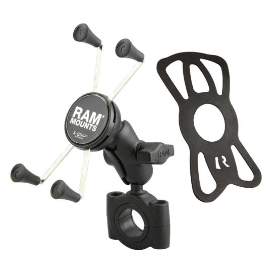 RAM Mounts RAM-B-408-112-15-A-UN10 uchwyt Torque na szeroką rurkę + X-Grip do smartfona montowany do ramy kierownicy (2)