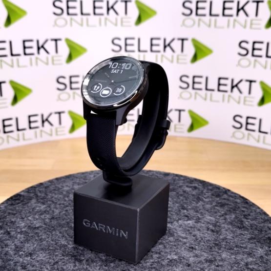 Garmin Vivomove Trend Niebieskoszara ramka ze stali nierdzewnej z czarną kopertą i silikonowym paskiem [010-02665-00] (2)