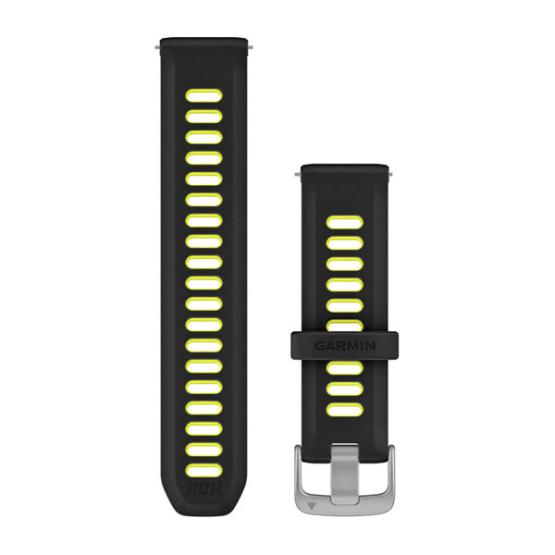 Garmin Silikonowy pasek 20 mm Quick Release Forerunner 55, 245, 645 / Vivomove HR, 3, Luxe, Style / Venu / Vivoactive 3, 5 - Black Amp Yellow czarno żółty [010-11251-B6] (1)