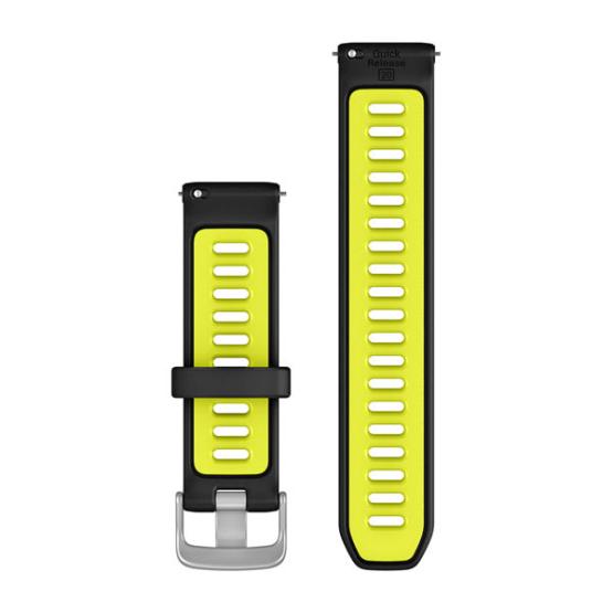 Garmin Silikonowy pasek 20 mm Quick Release Forerunner 55, 245, 645 / Vivomove HR, 3, Luxe, Style / Venu / Vivoactive 3, 5 - Black Amp Yellow czarno żółty [010-11251-B6] (2)
