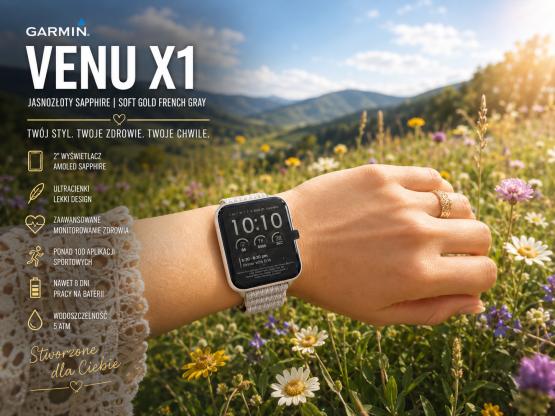Garmin Venu X1 Jasnozłoty Sapphire Soft Gold French Gray [010-02980-09] (2)