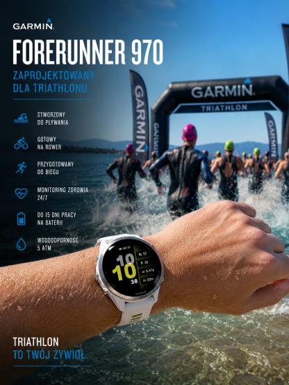Garmin Forerunner 970 Biały Whitestone [010-02969-11] (2)