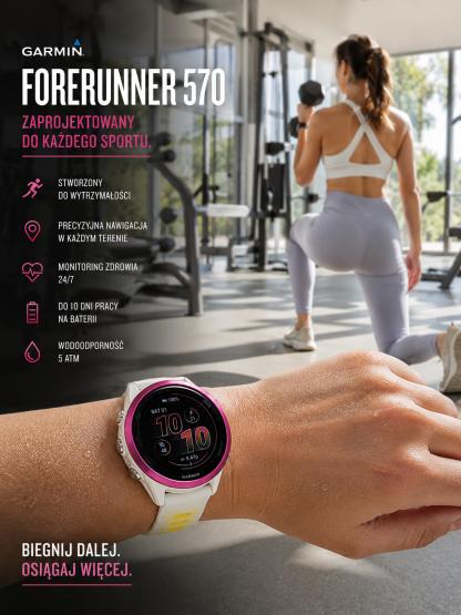 Garmin Forerunner 570 42mm Kość słoniowa / Bone Mango [010-02970-01] (2)