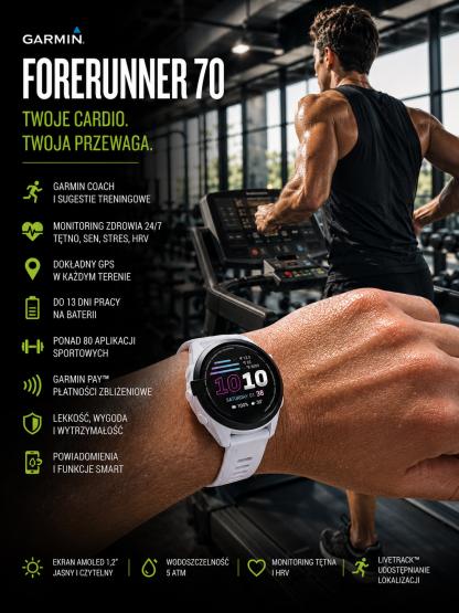 Garmin Forerunner 70 Whitestone biały [010-04307-01] (2)