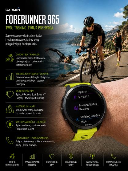 Garmin Forerunner 965 Czarny z żółtym paskiem [010-02809-12] (2)
