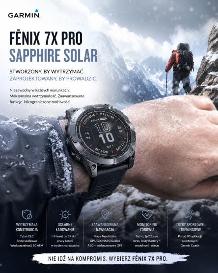 Garmin Fenix 7X PRO Sapphire Solar Titanium DLC czarny [010-02778-11] (2)