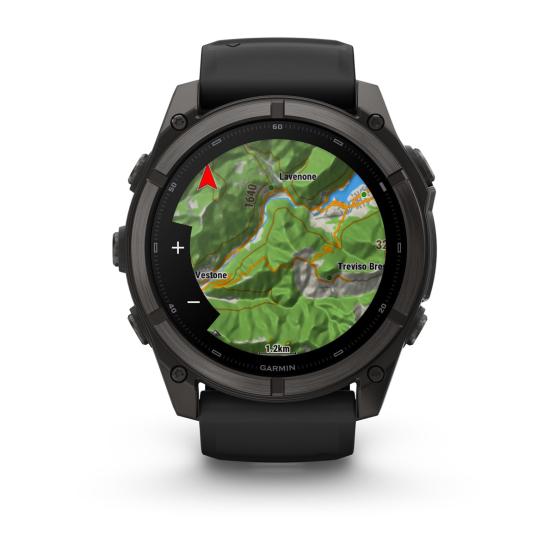 Garmin Fenix 9 Standard - 51mm Tytanowy w kolorze Carbon Gray z powłoką (DLC) z silikonowym paskiem w kolorze Black [010-04763-11] (7)
