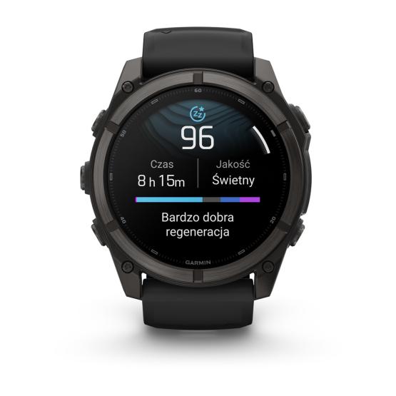 Garmin Fenix 9 Standard - 51mm Tytanowy w kolorze Carbon Gray z powłoką (DLC) z silikonowym paskiem w kolorze Black [010-04763-11] (10)