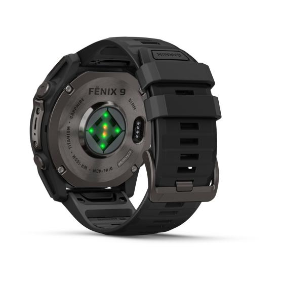 Garmin Fenix 9 Standard - 51mm Tytanowy w kolorze Carbon Gray z powłoką (DLC) z silikonowym paskiem w kolorze Black [010-04763-11] (11)