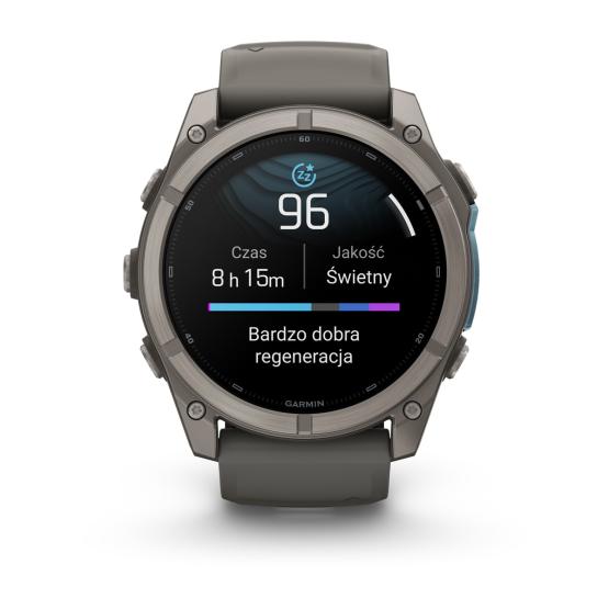 Garmin Fenix 9 Standard - 51mm Tytanowy z silikonowym paskiem w kolorze Pebble Gray [010-04763-01] (10)