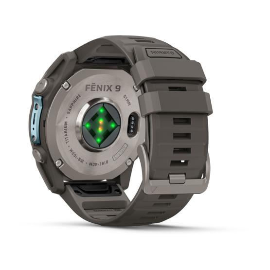Garmin Fenix 9 Standard - 51mm Tytanowy z silikonowym paskiem w kolorze Pebble Gray [010-04763-01] (11)