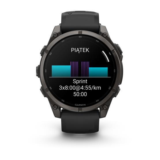 Garmin Fenix 9 Standard - 47mm Tytanowy w kolorze Carbon Gray z powłoką (DLC) z silikonowym paskiem w kolorze Black [010-04762-11] (5)