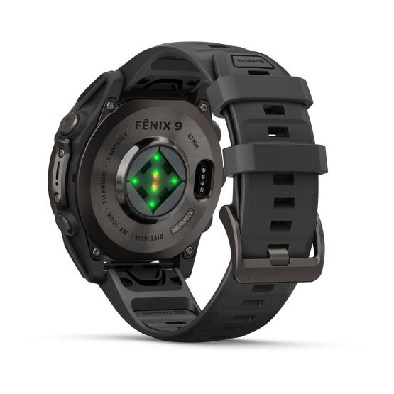 Garmin Fenix 9 Standard - 47mm Tytanowy w kolorze Carbon Gray z powłoką (DLC) z silikonowym paskiem w kolorze Black [010-04762-11] (12)