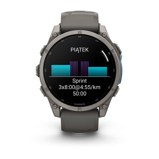Garmin Fenix 9 Standard - 47mm Tytanowy z silikonowym paskiem w kolorze Pebble Gray [010-04762-01] (5)