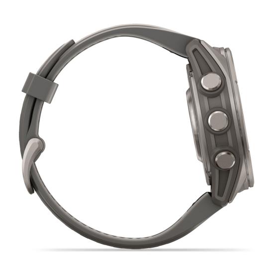 Garmin Fenix 9 Standard - 43mm Tytanowy z silikonowym paskiem w kolorze Pebble Gray [010-04761-11] (5)