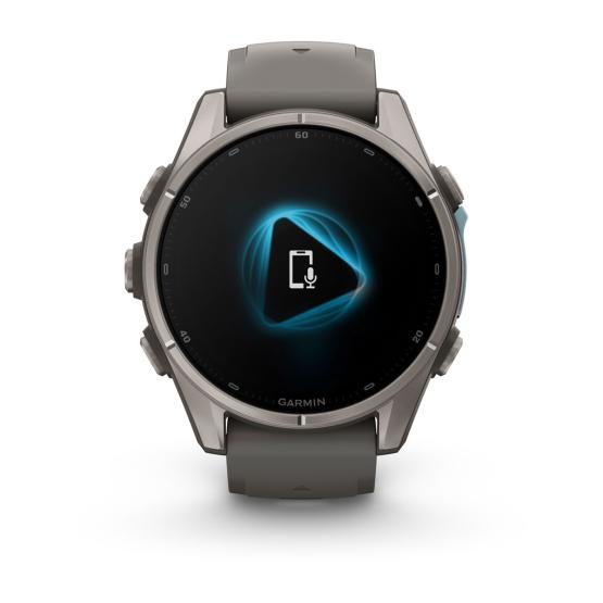 Garmin Fenix 9 Standard - 43mm Tytanowy z silikonowym paskiem w kolorze Pebble Gray [010-04761-11] (6)