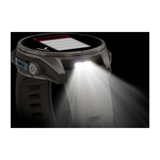 Garmin Fenix 9 Standard - 43mm Tytanowy z silikonowym paskiem w kolorze Pebble Gray [010-04761-11] (8)