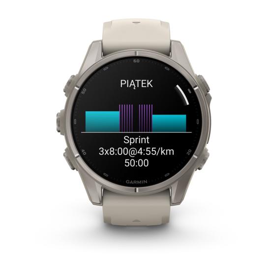 Garmin Fenix 9 Standard - 43mm Tytanowy z silikonowym paskiem w kolorze Fog Gray [010-04761-01] (9)