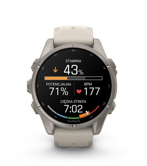 Garmin Fenix 9 Standard - 43mm Tytanowy z silikonowym paskiem w kolorze Fog Gray [010-04761-01] (14)