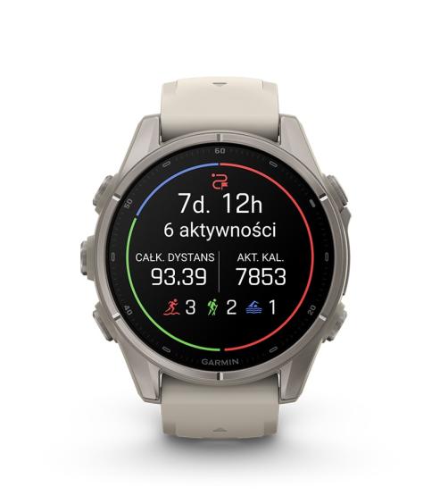 Garmin Fenix 9 Standard - 43mm Tytanowy z silikonowym paskiem w kolorze Fog Gray [010-04761-01] (15)