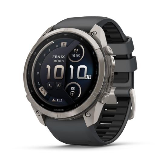 Garmin Fenix 9 Pro inReach - 51mm Tytanowy z silikonowym paskiem w kolorze Graphite / Black [010-04337-21] (1)