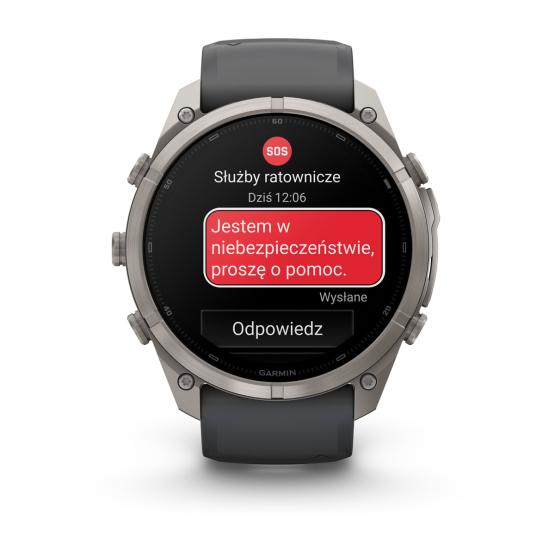 Garmin Fenix 9 Pro inReach - 51mm Tytanowy z silikonowym paskiem w kolorze Graphite / Black [010-04337-21] (7)
