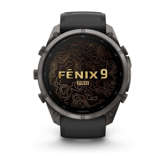 Garmin Fenix 9 Pro - 51mm Tytanowy w kolorze Carbon Gray z powłoką (DLC) z silikonowym paskiem w kolorze Black / Pebble Gray [010-04337-16] (2)