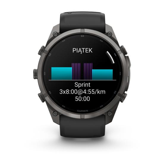Garmin Fenix 9 Pro - 51mm Tytanowy w kolorze Carbon Gray z powłoką (DLC) z silikonowym paskiem w kolorze Black / Pebble Gray [010-04337-16] (9)