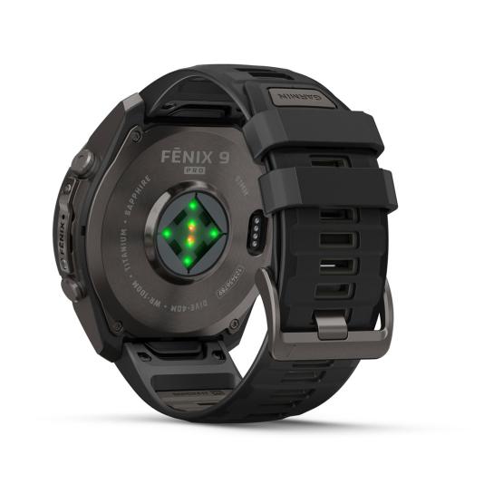 Garmin Fenix 9 Pro - 51mm Tytanowy w kolorze Carbon Gray z powłoką (DLC) z silikonowym paskiem w kolorze Black / Pebble Gray [010-04337-16] (12)