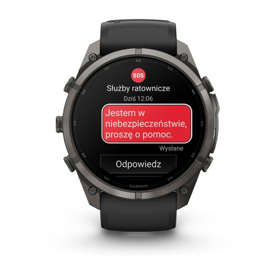 Garmin Fenix 9 Pro inReach - 51mm Tytanowy w kolorze Carbon Gray z powłoką (DLC) z silikonowym paskiem w kolorze Black / Pebble Gray [010-04337-11] (7)