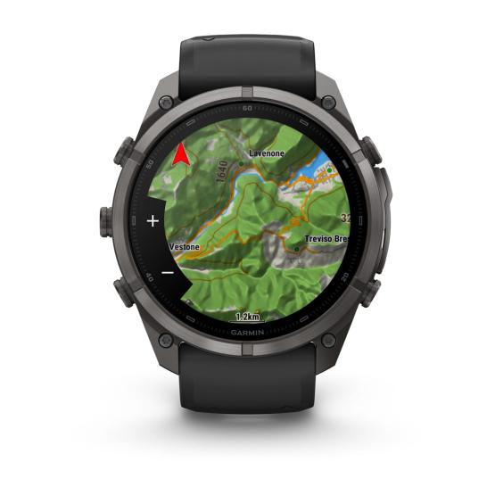 Garmin Fenix 9 Pro inReach - 51mm Tytanowy w kolorze Carbon Gray z powłoką (DLC) z silikonowym paskiem w kolorze Black / Pebble Gray [010-04337-11] (11)