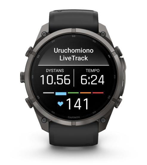 Garmin Fenix 9 Pro inReach - 51mm Tytanowy w kolorze Carbon Gray z powłoką (DLC) z silikonowym paskiem w kolorze Black / Pebble Gray [010-04337-11] (15)