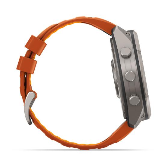 Garmin Fenix 9 Pro inReach - 51mm Tytanowy z silikonowym paskiem w kolorze Autumn Orange / Spark Orange [010-04337-01] (5)