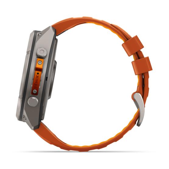 Garmin Fenix 9 Pro inReach - 51mm Tytanowy z silikonowym paskiem w kolorze Autumn Orange / Spark Orange [010-04337-01] (13)