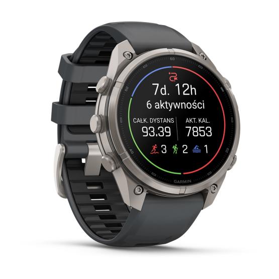 Garmin Fenix 9 Pro - 47mm Tytanowy z silikonowym paskiem w kolorze Graphite / Black [010-04336-26] (2)