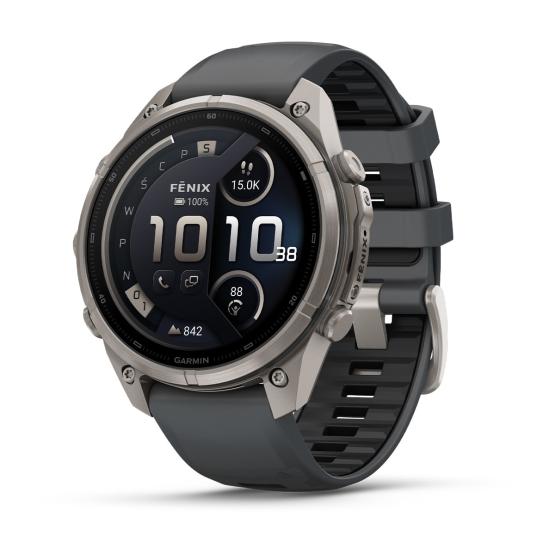 Garmin Fenix 9 Pro inReach - 47mm Tytanowy z silikonowym paskiem w kolorze Graphite / Black [010-04336-21] (1)
