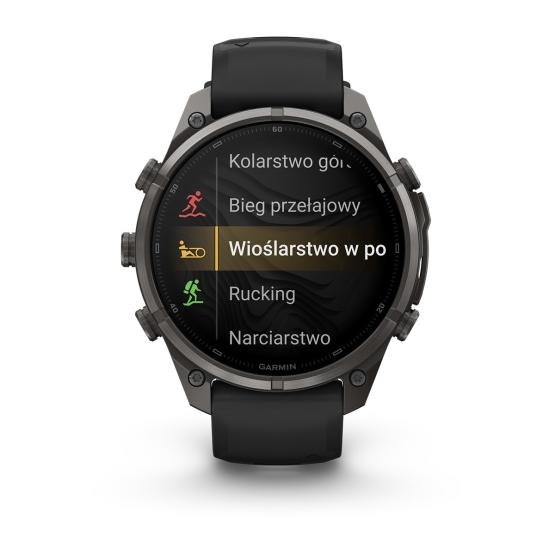 Garmin Fenix 9 Pro inReach - 47mm Tytanowy w kolorze Carbon Gray z powłoką (DLC) z silikonowym paskiem w kolorze Black / Pebble Gray [010-04336-11] (4)