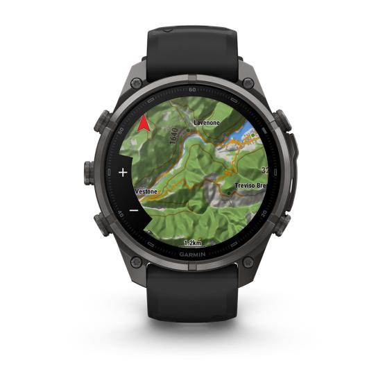 Garmin Fenix 9 Pro inReach - 47mm Tytanowy w kolorze Carbon Gray z powłoką (DLC) z silikonowym paskiem w kolorze Black / Pebble Gray [010-04336-11] (8)