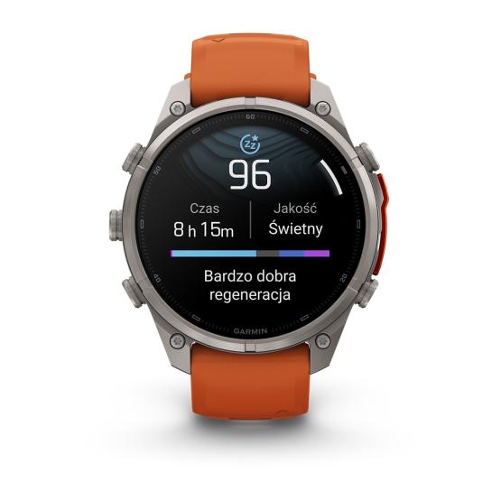 Garmin Fenix 9 Pro inReach - 47mm Tytanowy z silikonowym paskiem w kolorze Autumn Orange / Spark Orange [010-04336-01] (9)