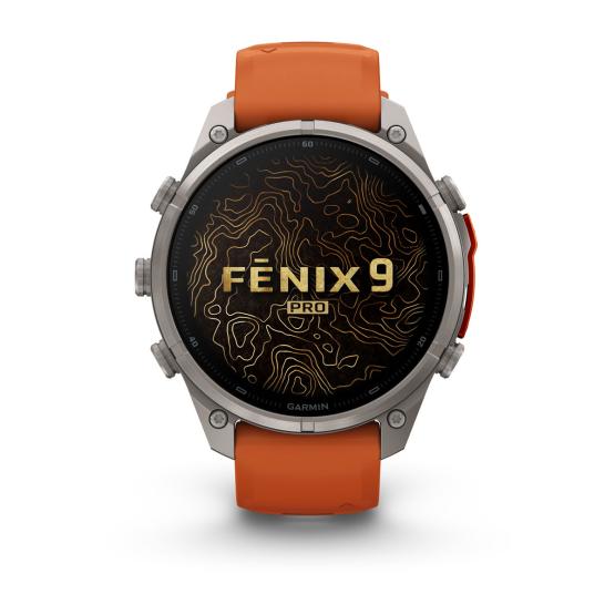 Garmin Fenix 9 Pro inReach - 47mm Tytanowy z silikonowym paskiem w kolorze Autumn Orange / Spark Orange [010-04336-01] (13)