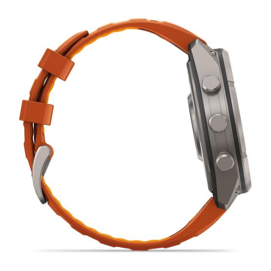 Garmin Fenix 9 Pro inReach - 47mm Tytanowy z silikonowym paskiem w kolorze Autumn Orange / Spark Orange [010-04336-01] (14)