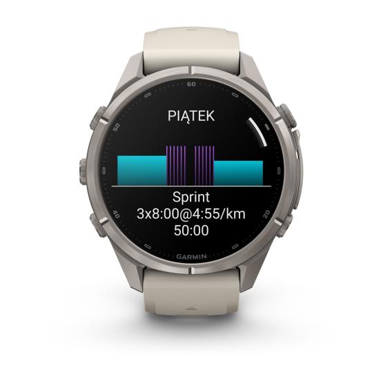 Garmin Fenix 9 Pro - 43mm Tytanowy z silikonowym paskiem w kolorze Fog Gray / Dark Sandstone [010-04335-86] (9)