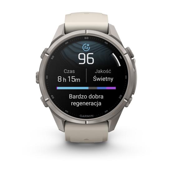 Garmin Fenix 9 Pro - 43mm Tytanowy z silikonowym paskiem w kolorze Fog Gray / Dark Sandstone [010-04335-86] (11)